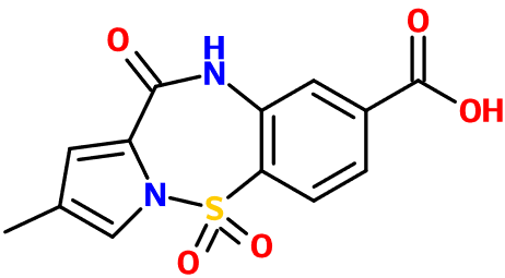 (image for) MC011786 Pyrrolo[1,2-b][1,2,5]benzothiadiazepine-8-carboxylic acid, 10,11-dihydro-2-methyl-11-oxo-,5,5-dioxide